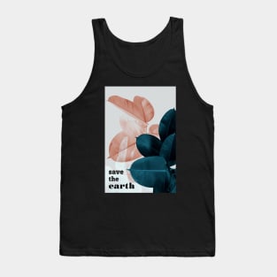 Save the Earth - Flowers - Leaf - Eco Friendly Tank Top